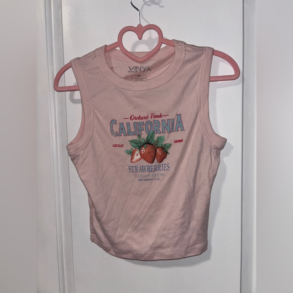 Vinya Pink California Graphic Tank Top